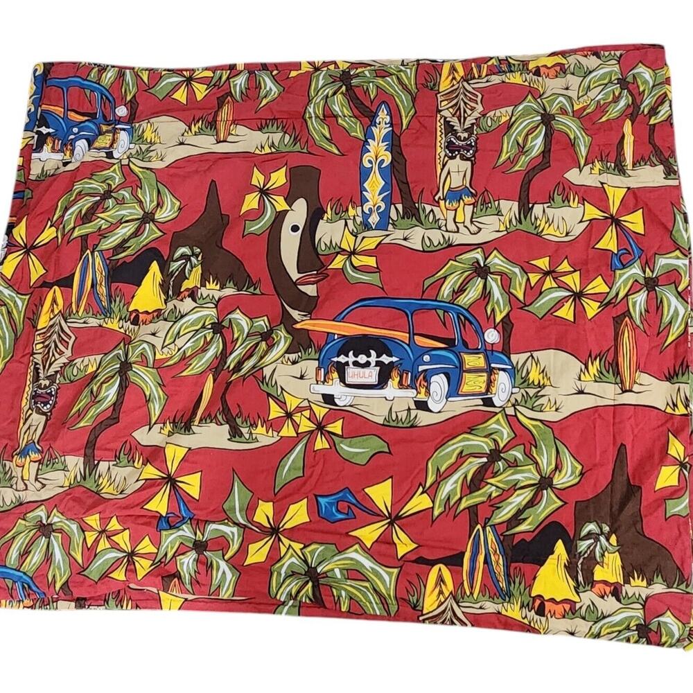 UHULA HAWAIIAN SHAM PILLOWCASE BEACHY TROPICAL BEACH CONDO SURF WODDY
